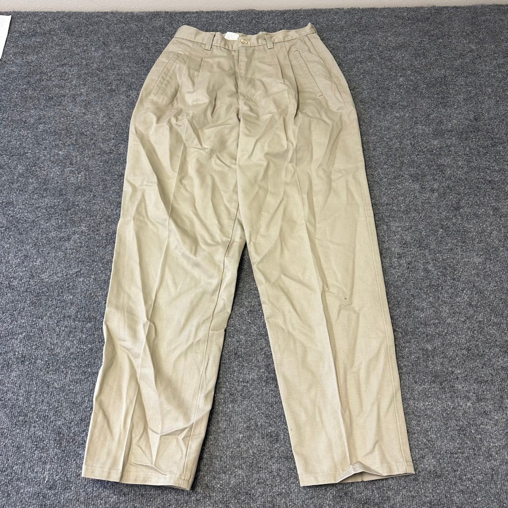 Northern Reflections Trousers Womens Size 7/8 Tan Cotton Pleated Made in Canada